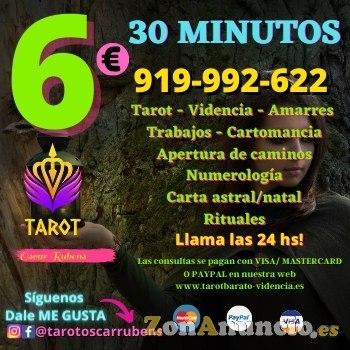 Tarot 6 € los 30 min abro caminos/atraigo riquezas Gahia
